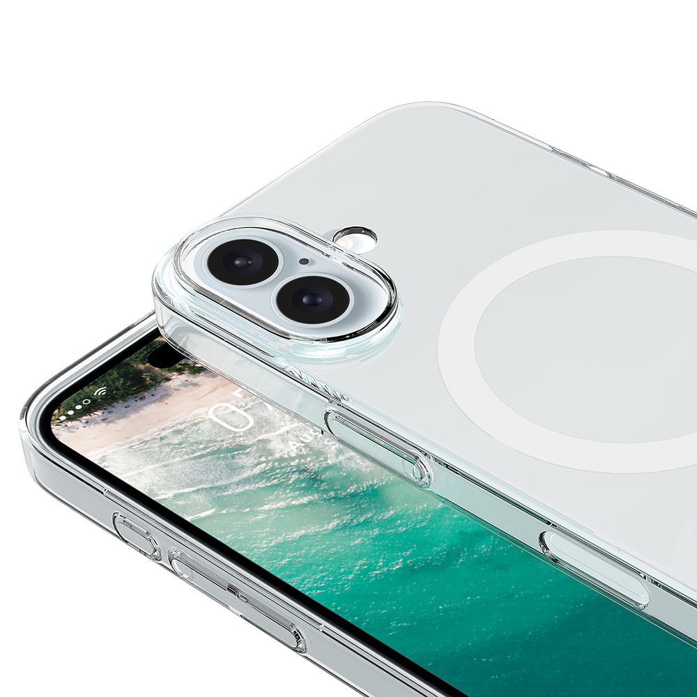 Apple iPhone 17 Kılıf Zore M-safe Şarj Özellikli Şeffaf Kamera Çerçeveli Porto Kapak - 4