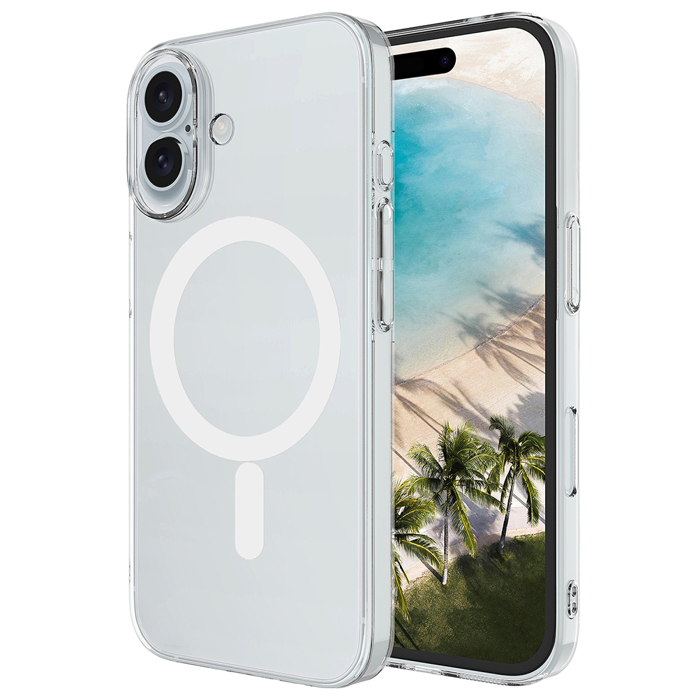 Apple iPhone 17 Kılıf Zore M-safe Şarj Özellikli Şeffaf Kamera Çerçeveli Porto Kapak - 1