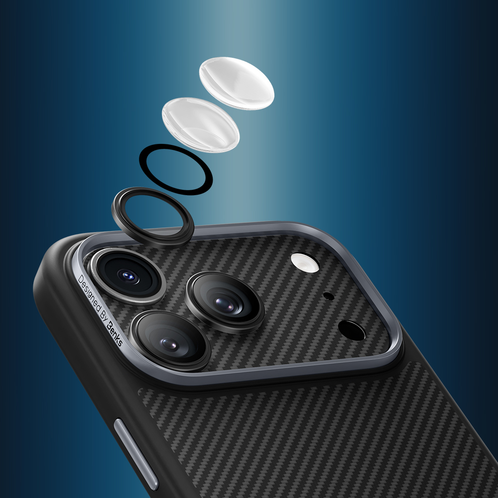 Apple iPhone 17 Pro Benks ArmorWarrior Serisi 600D Kevlar Kamera Lens Koruyucu - 8