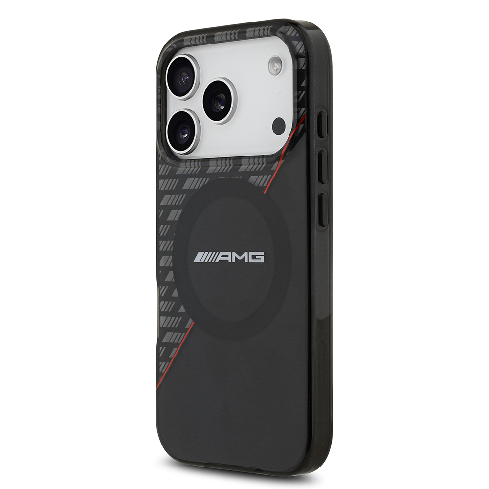 Apple iPhone 17 Pro Case AMG Original Licensed M-Safe Charging Feature Dual Layer Red Cross Striped Cover - 4