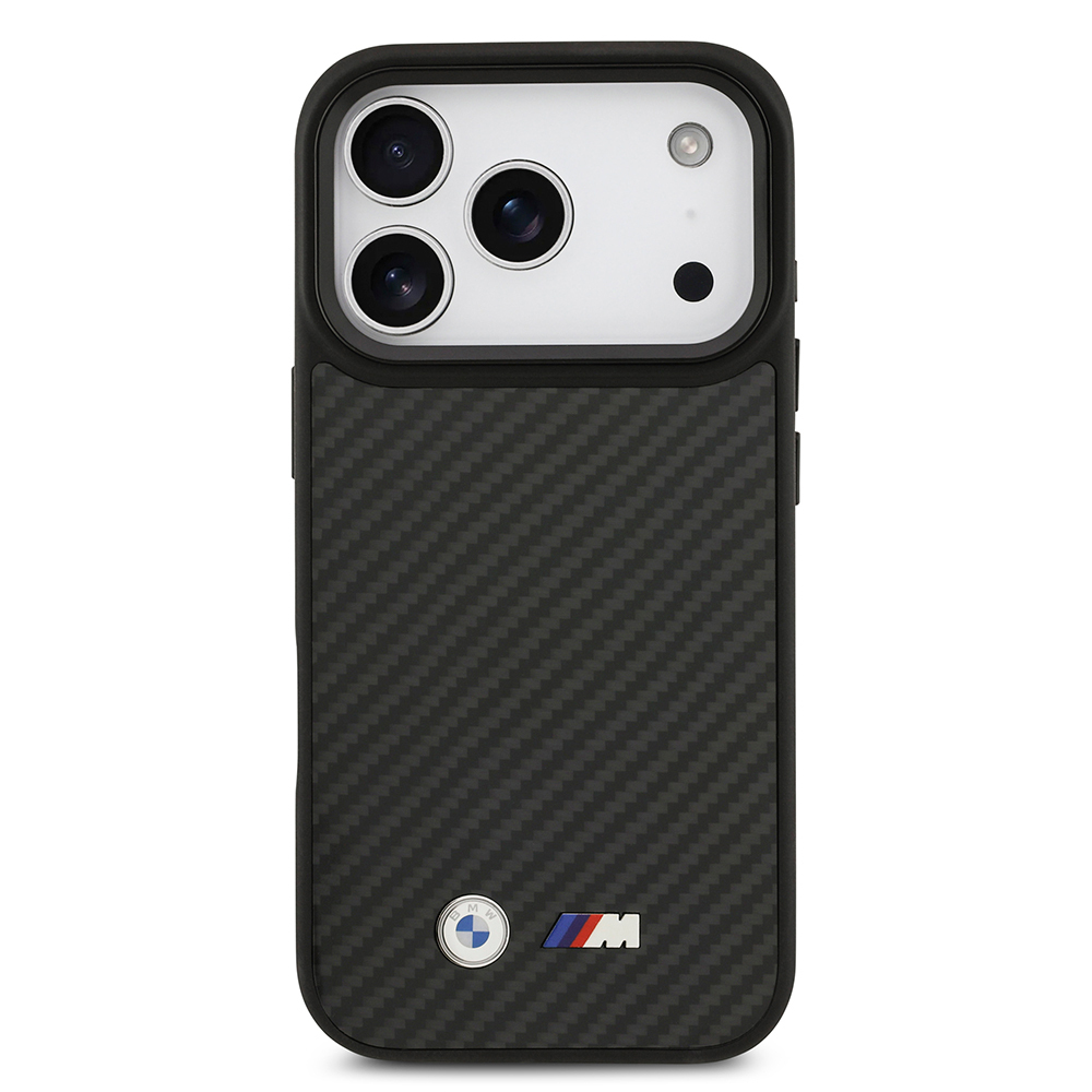 Apple iPhone 17 Pro Case BMW Original Licensed M-safe Charging Feature Carbon Fiber Metal Logo Kevlar Cover - 4