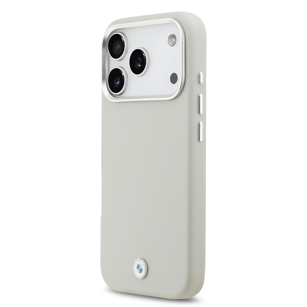 Apple iPhone 17 Pro Case BMW Original Licensed M-Safe Charging Feature Metal Logo Full Cover Leather Cover - 13