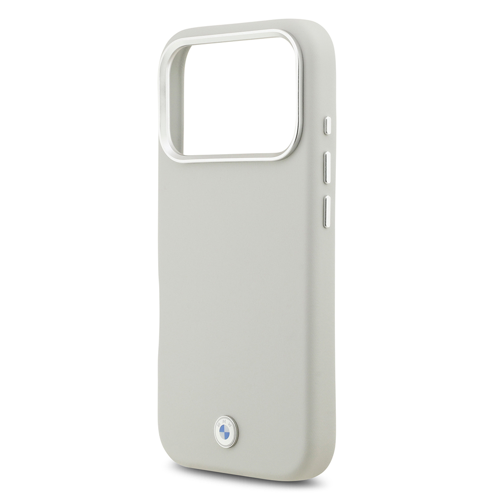 Apple iPhone 17 Pro Case BMW Original Licensed M-Safe Charging Feature Metal Logo Full Cover Leather Cover - 17