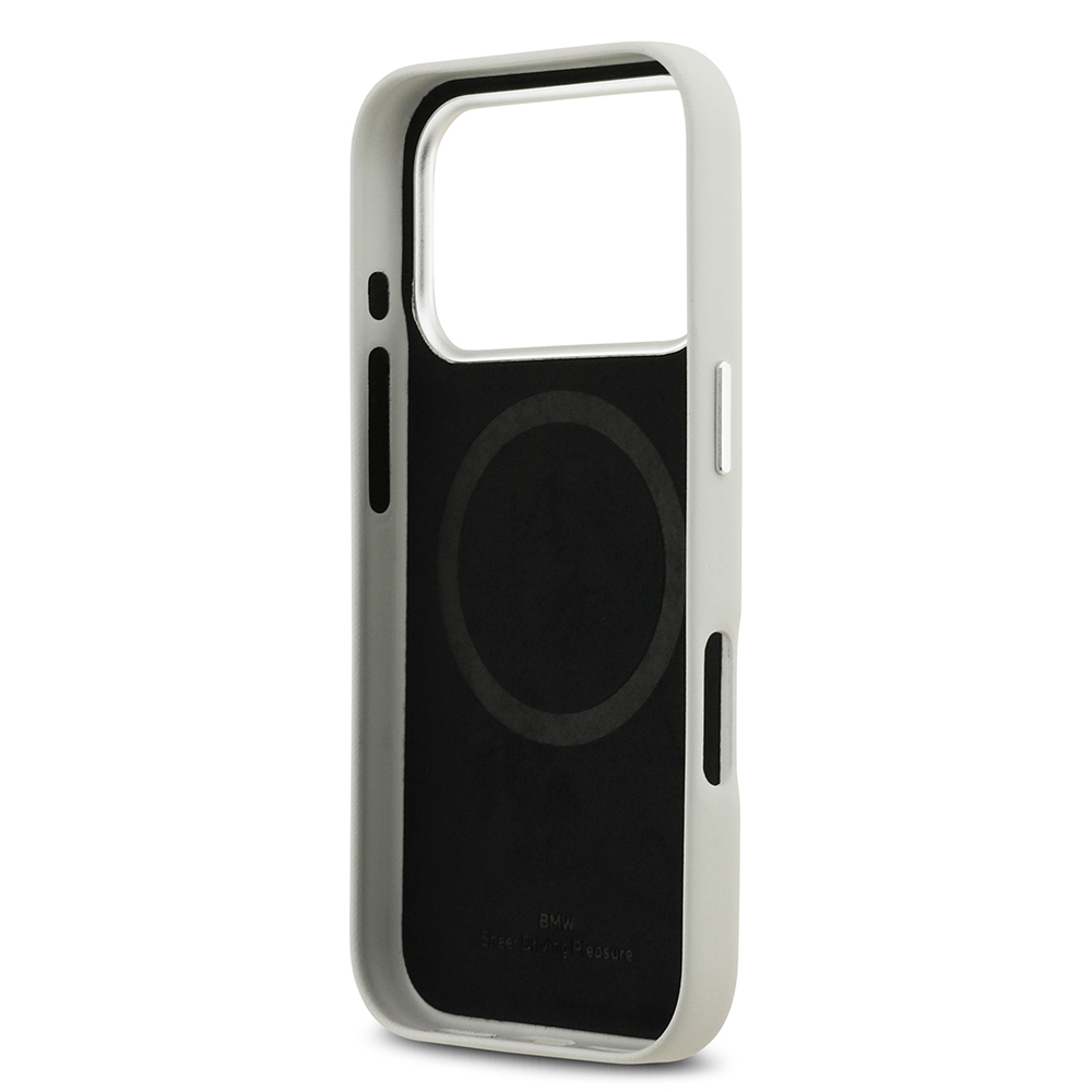 Apple iPhone 17 Pro Case BMW Original Licensed M-Safe Charging Feature Metal Logo Full Cover Leather Cover - 18