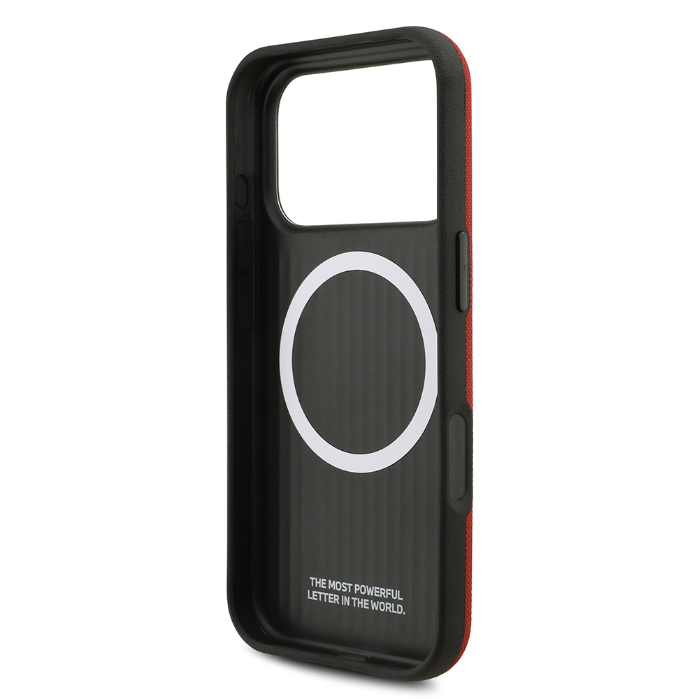 Apple iPhone 17 Pro Case BMW Original Licensed M-Safe Charging Feature Metal Logo Perforated M Design Leather Cover - 12