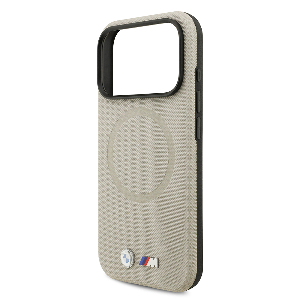 Apple iPhone 17 Pro Case BMW Original Licensed M-Safe Charging Feature Metal Logo Perforated M Design Leather Cover - 29