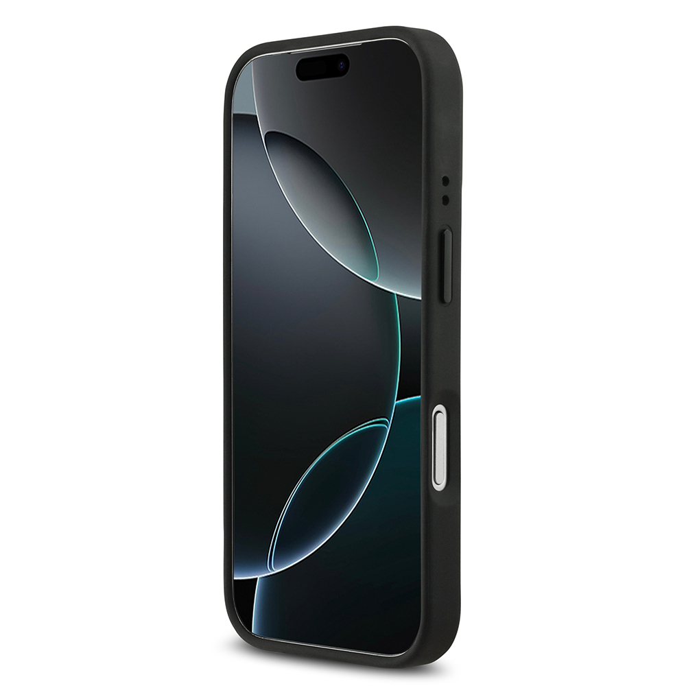 Apple iPhone 17 Pro Case BMW Original Licensed M-safe Charging Featured Leather Back Surface Metal Logo Perforated Strip Design Cover - 20