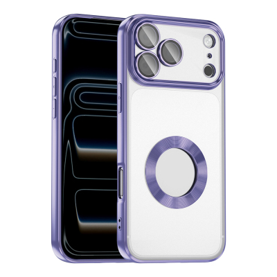 Apple iPhone 17 Pro Case Camera Protection Logo Showing Zore Omega Cover Lila