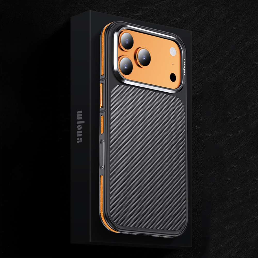 Apple iPhone 17 Pro Case Carbon Fiber Look Wlons Marine Cover - 11