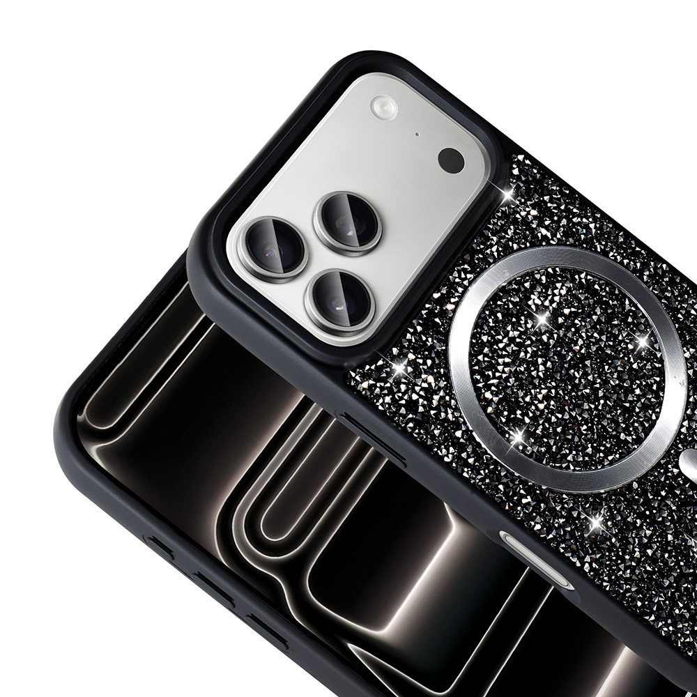 Apple iPhone 17 Pro Case Diamond Design Zore Mosaic Silicone Cover M-safe Charging Feature - 10