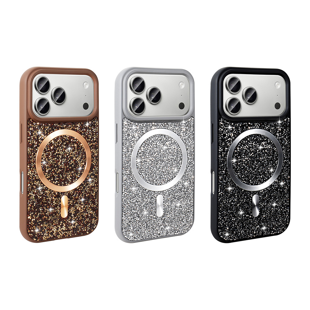 Apple iPhone 17 Pro Case Diamond Design Zore Mosaic Silicone Cover M-safe Charging Feature - 11