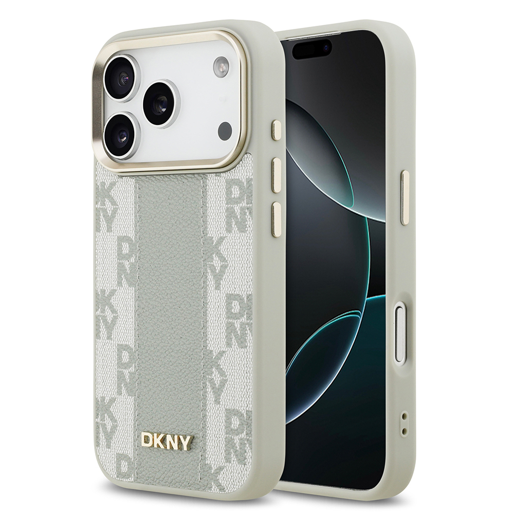 Apple iPhone 17 Pro Case DKNY Original Licensed M-safe Charging Feature 3D Printed Checkered Pattern Cover - 2