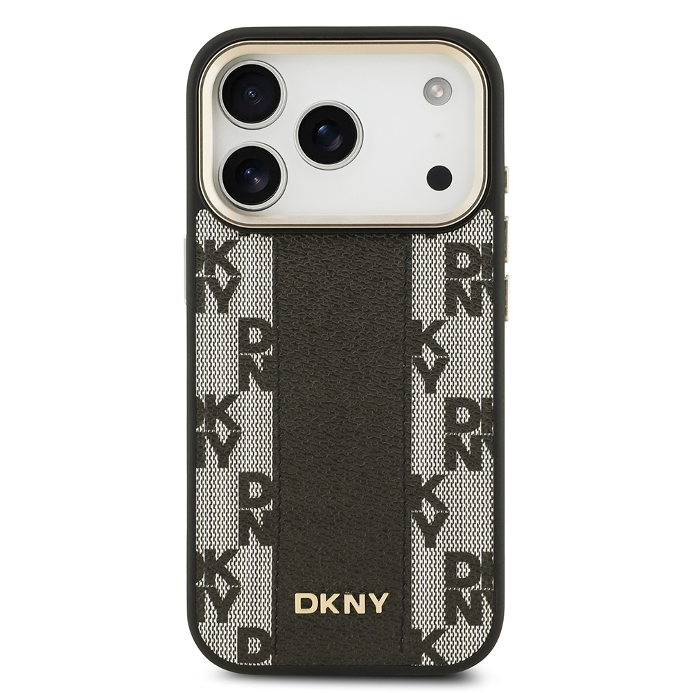 Apple iPhone 17 Pro Case DKNY Original Licensed M-safe Charging Feature 3D Printed Checkered Pattern Cover - 11