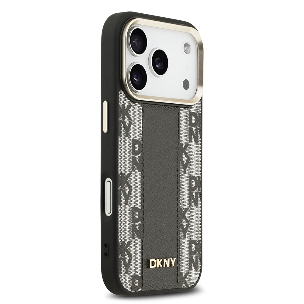 Apple iPhone 17 Pro Case DKNY Original Licensed M-safe Charging Feature 3D Printed Checkered Pattern Cover - 12