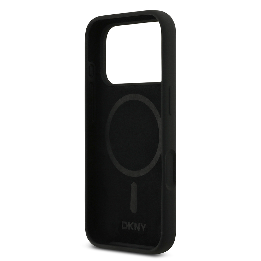 Apple iPhone 17 Pro Case DKNY Original Licensed M-Safe Charging Feature Metal Logo Silicone Cover - 9