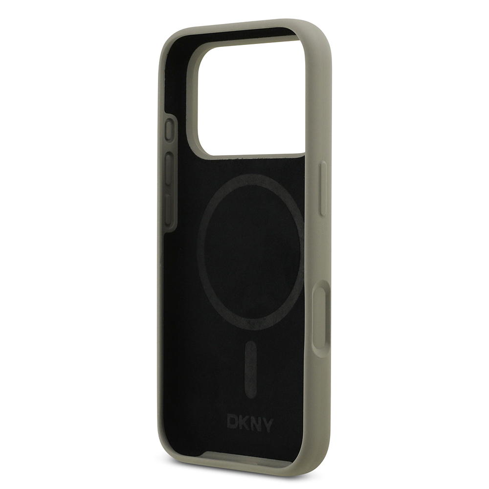 Apple iPhone 17 Pro Case DKNY Original Licensed M-Safe Charging Feature Metal Logo Silicone Cover - 16