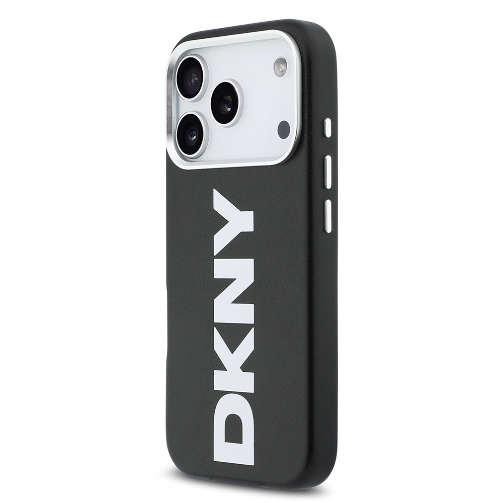 Apple iPhone 17 Pro Case DKNY Original Licensed M-safe Charging Feature PU Large Vertical Logo Cover - 12