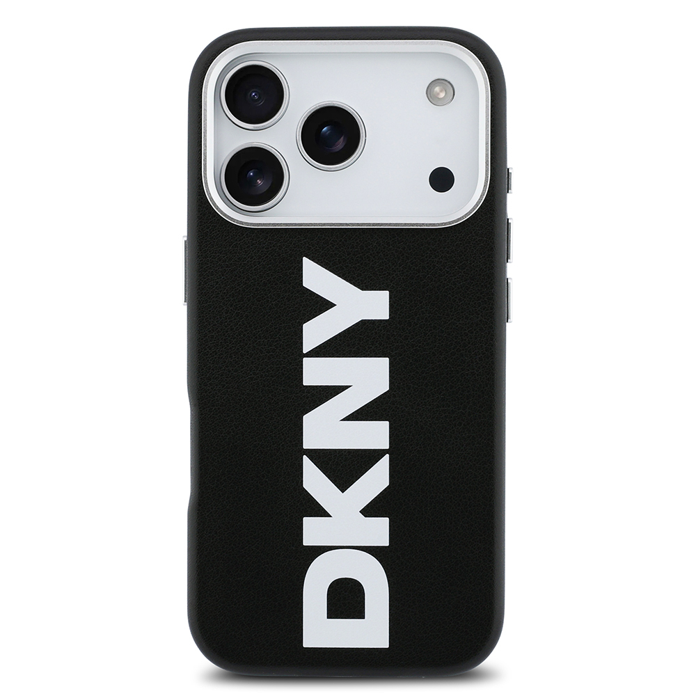 Apple iPhone 17 Pro Case DKNY Original Licensed M-safe Charging Feature PU Large Vertical Logo Cover - 13
