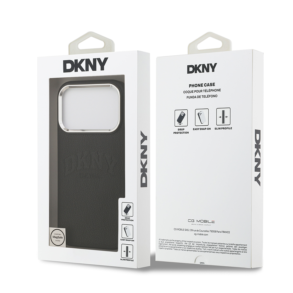 Apple iPhone 17 Pro Case DKNY Original Licensed M-safe Charging Feature PU Leather Embossed Cover - 10