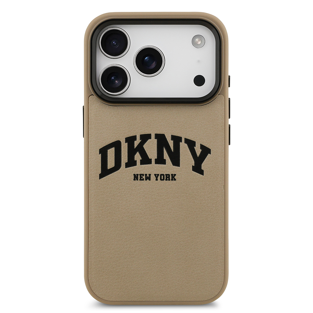 Apple iPhone 17 Pro Case DKNY Original Licensed M-safe Charging Feature PU Leather Embossed Cover - 12