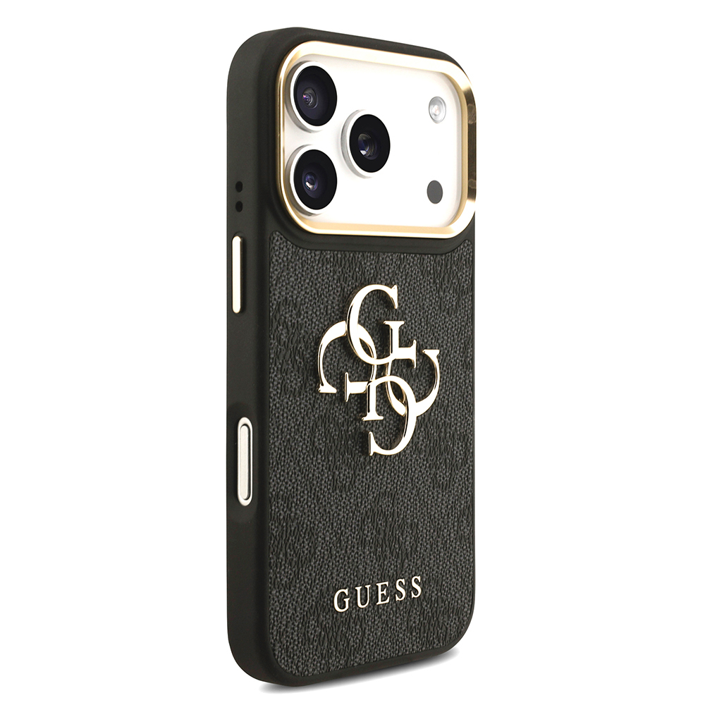 Apple iPhone 17 Pro Case Guess Original Licensed 4G Large Metal Logo Thick Strap Cover - 5