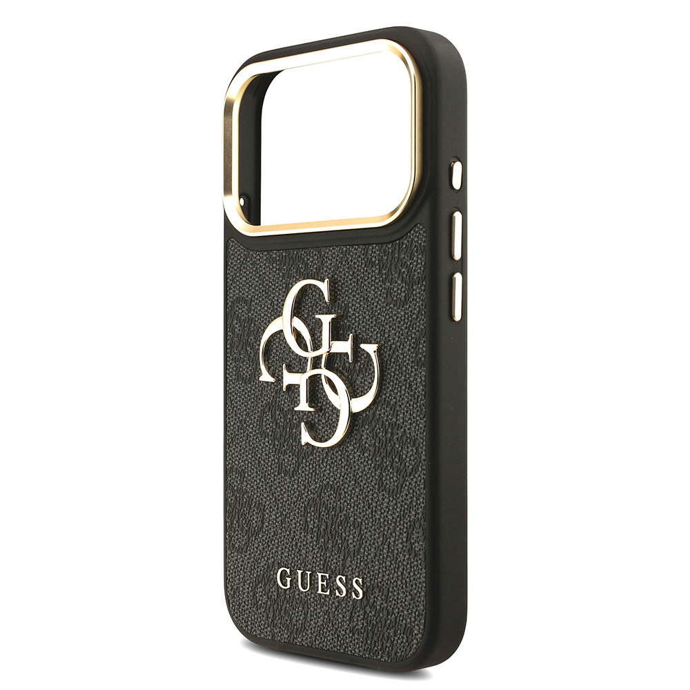 Apple iPhone 17 Pro Case Guess Original Licensed 4G Large Metal Logo Thick Strap Cover - 7