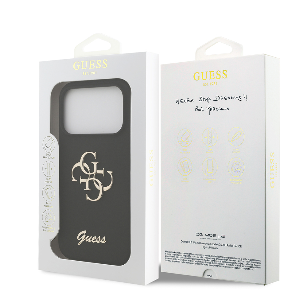 Apple iPhone 17 Pro Case Guess Original Licensed Grained Text Logo Cover - 12