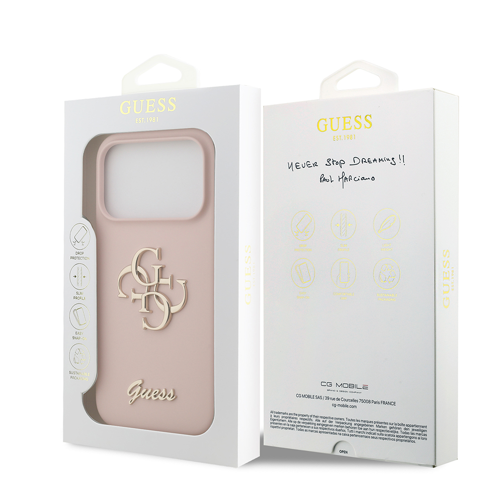 Apple iPhone 17 Pro Case Guess Original Licensed Grained Text Logo Cover - 26