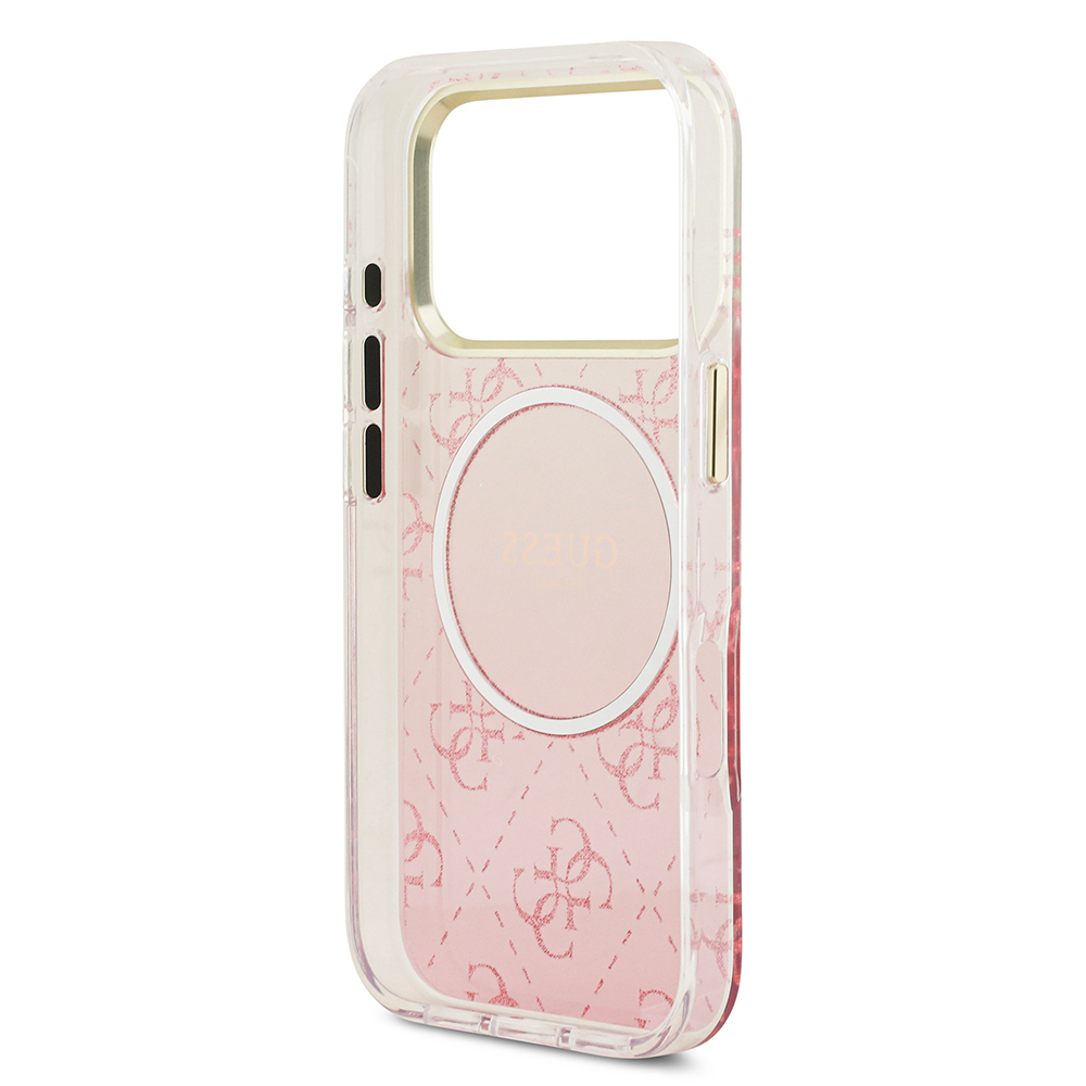 Apple iPhone 17 Pro Case Guess Original Licensed M-safe Charging Feature 4G Patterned Glitter Silicone Cover - 10