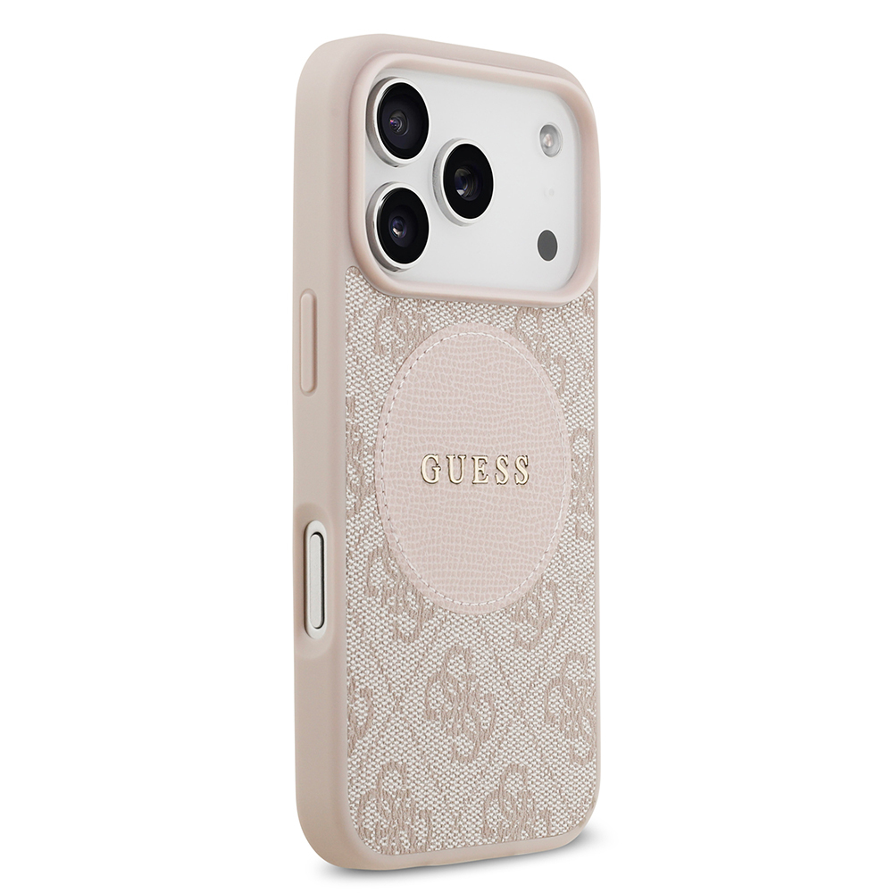 Apple iPhone 17 Pro Case Guess Original Licensed M-safe Charging Feature Circle Classic Cover with Text Logo - 5