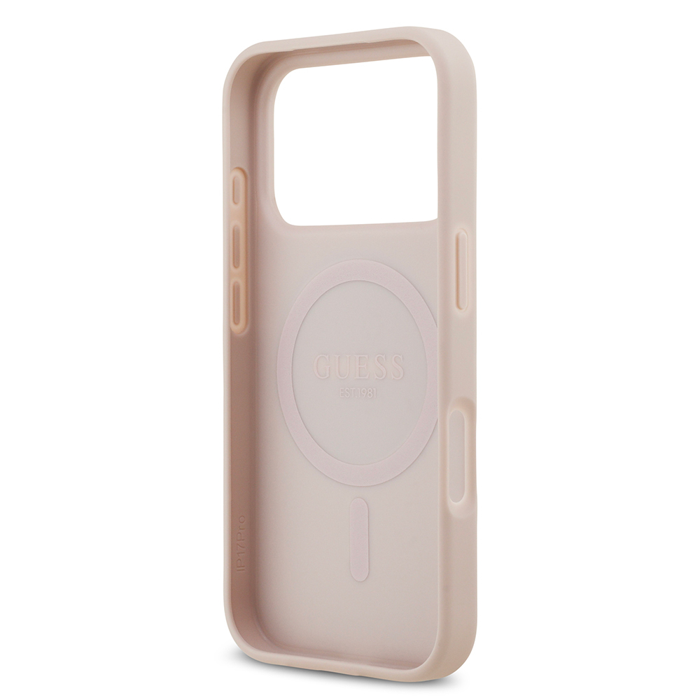 Apple iPhone 17 Pro Case Guess Original Licensed M-safe Charging Feature Circle Classic Cover with Text Logo - 9