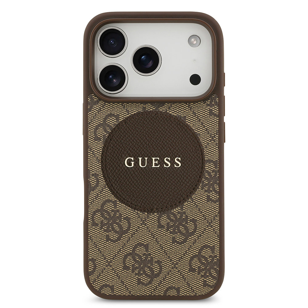 Apple iPhone 17 Pro Case Guess Original Licensed M-safe Charging Feature Circle Classic Cover with Text Logo - 12