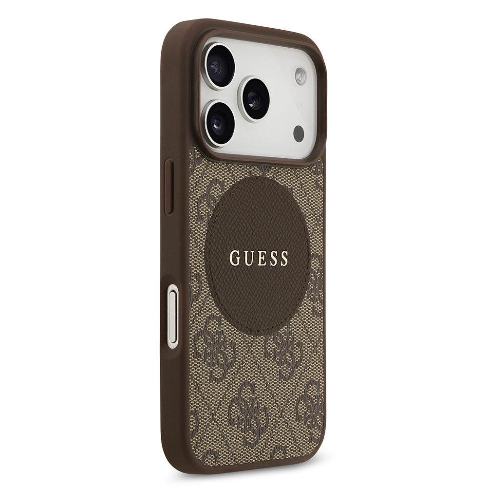 Apple iPhone 17 Pro Case Guess Original Licensed M-safe Charging Feature Circle Classic Cover with Text Logo - 13