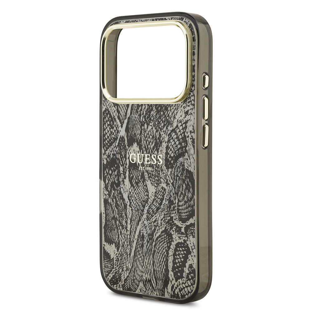 Apple iPhone 17 Pro Case Guess Original Licensed M-safe Charging Feature Text Logo Python Patterned Cover - 8