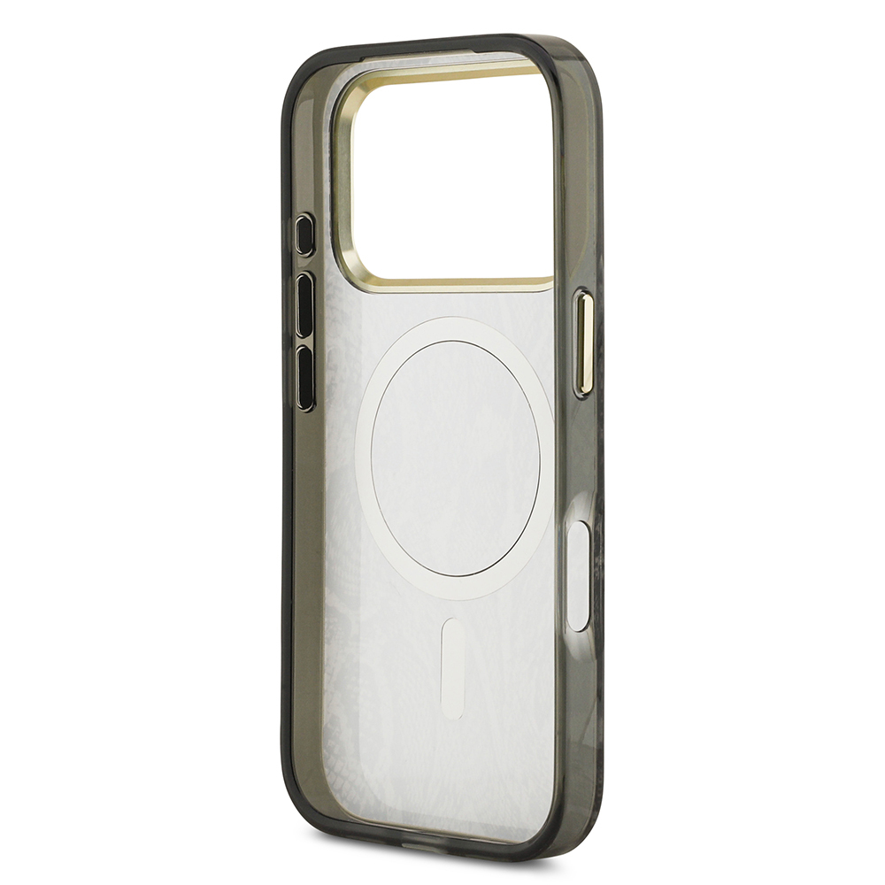 Apple iPhone 17 Pro Case Guess Original Licensed M-safe Charging Feature Text Logo Python Patterned Cover - 9