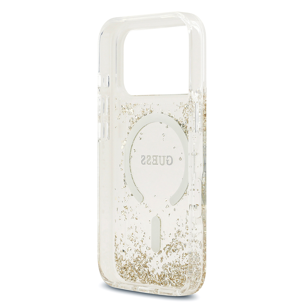 Apple iPhone 17 Pro Case Guess Original Licensed M-safe Charging Transparent Resin Bottom Cover - 16