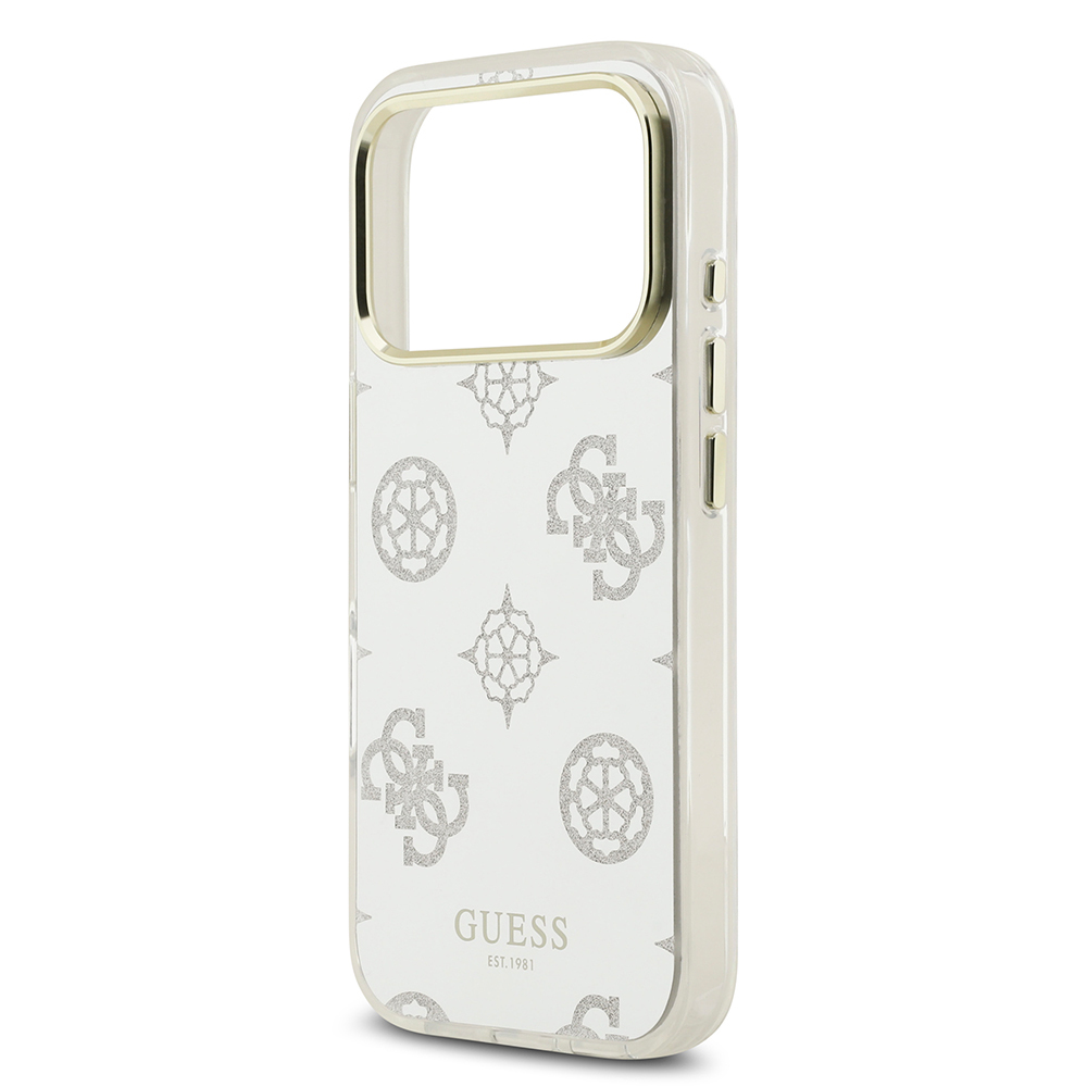 Apple iPhone 17 Pro Case Guess Original Licensed Metal Camera Frame Glitter Mirror Cover - 15