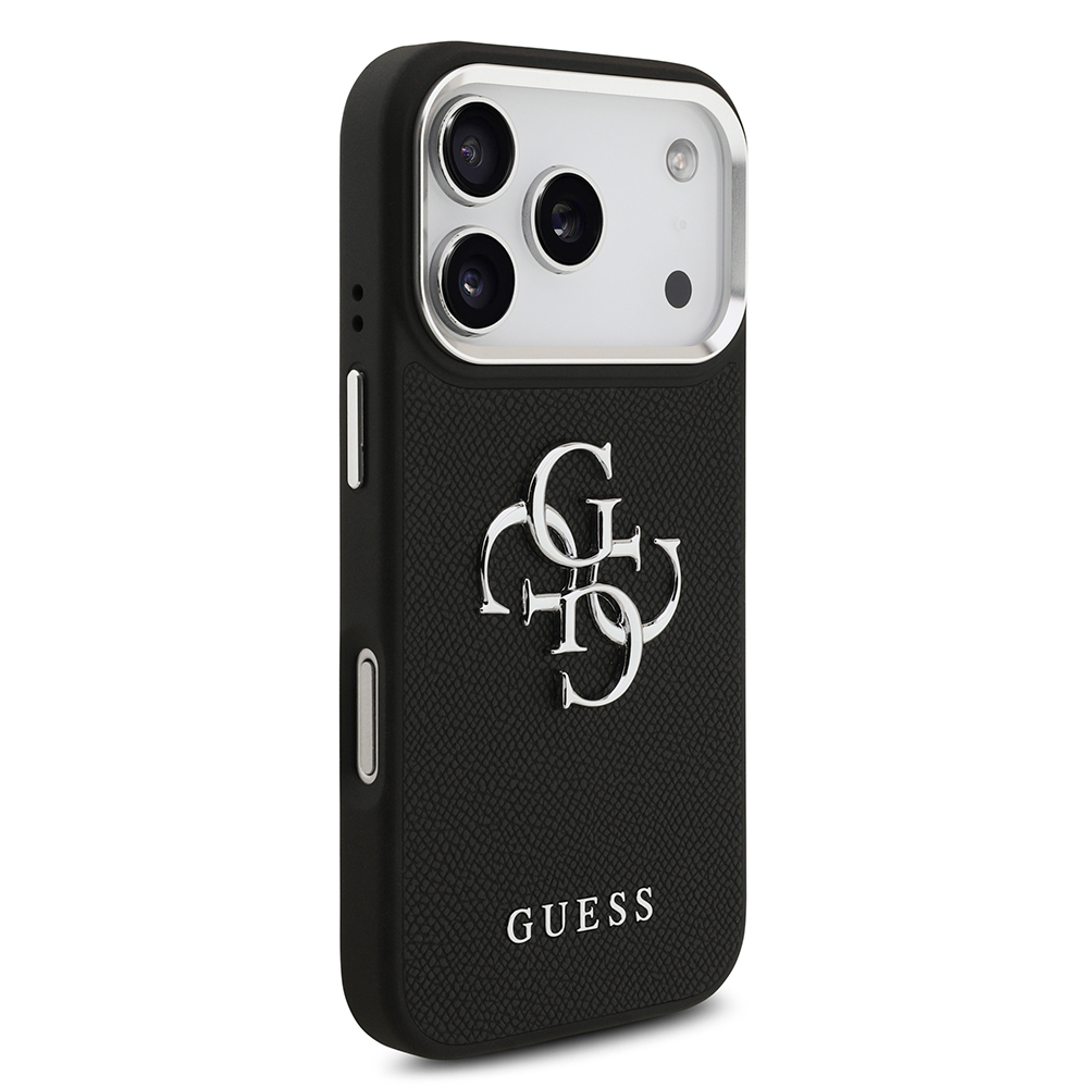 Apple iPhone 17 Pro Case Guess Original Licensed PU Leather 4G Large Metal Logo Design Cover - 5