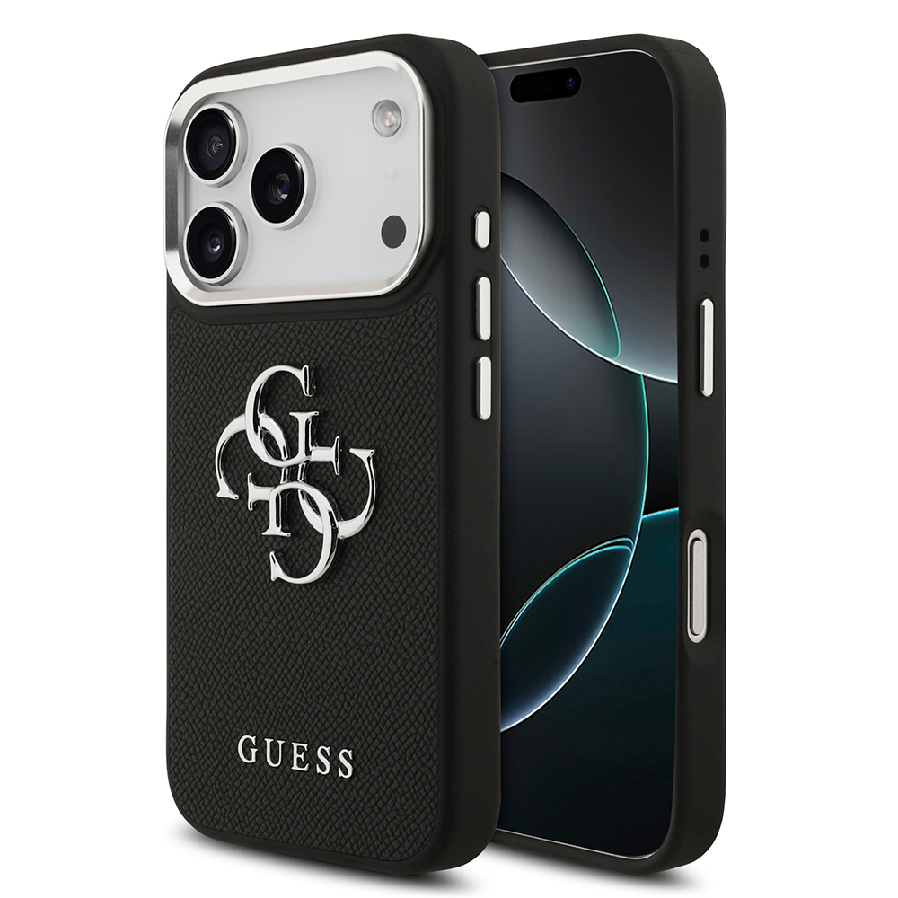 Apple iPhone 17 Pro Case Guess Original Licensed PU Leather 4G Large Metal Logo Design Cover - 2
