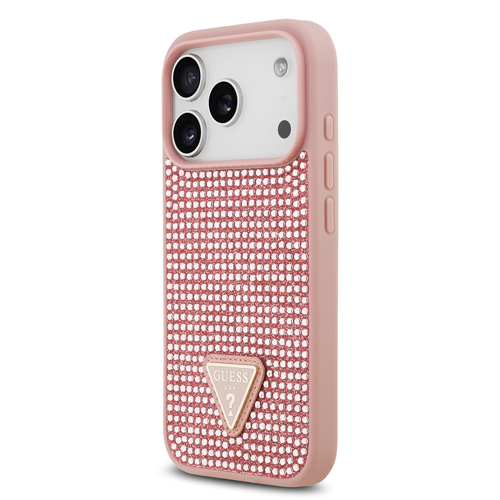 Apple iPhone 17 Pro Case Guess Original Licensed Stone Back Triangle Logo Cover - 6