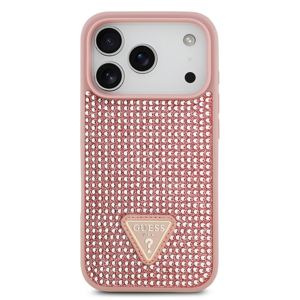 Apple iPhone 17 Pro Case Guess Original Licensed Stone Back Triangle Logo Cover - 7