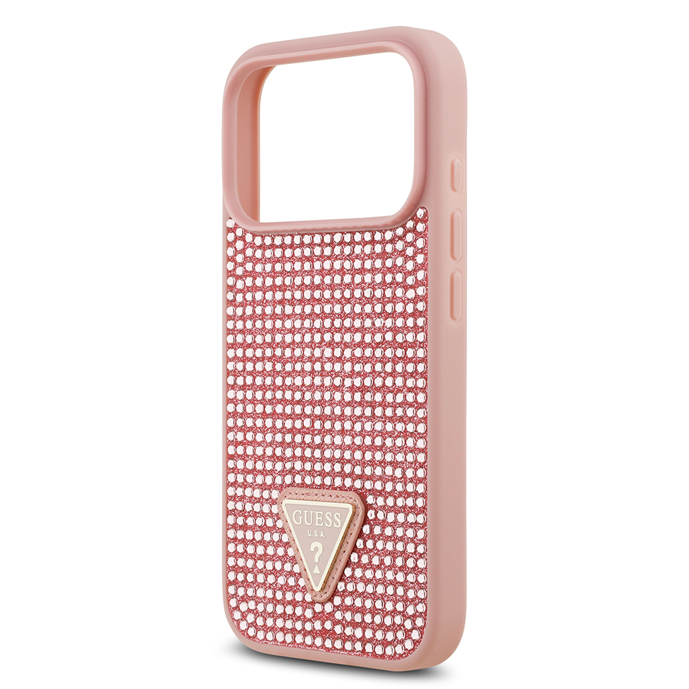 Apple iPhone 17 Pro Case Guess Original Licensed Stone Back Triangle Logo Cover - 10