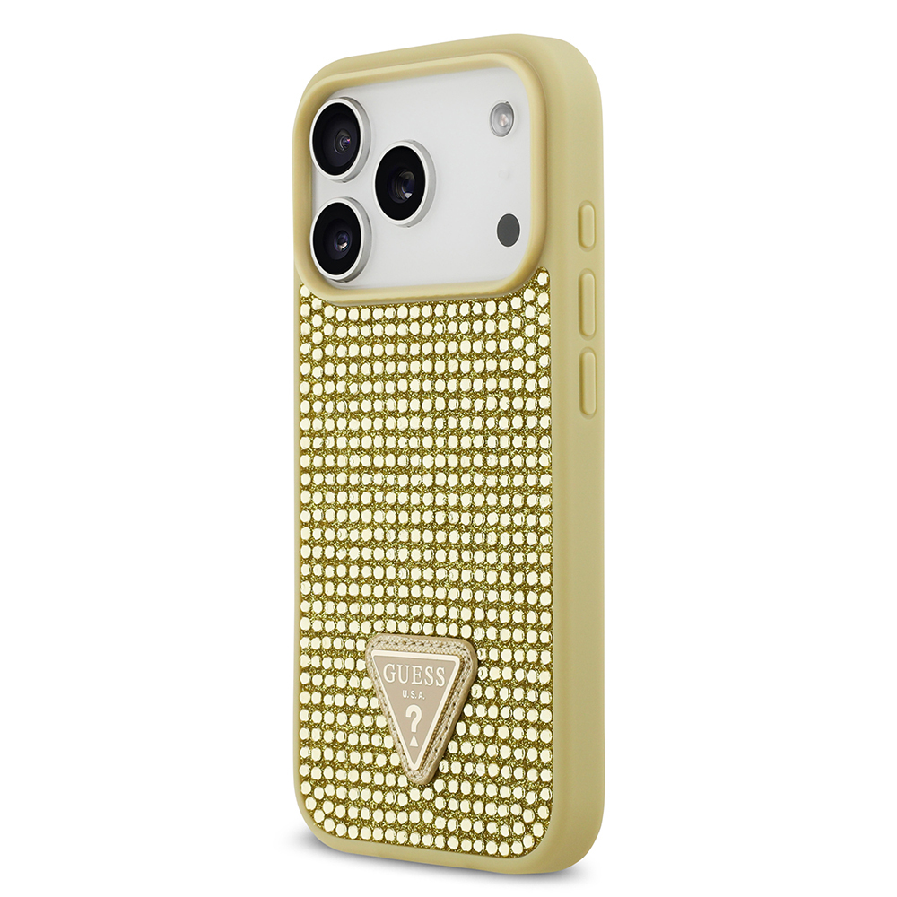 Apple iPhone 17 Pro Case Guess Original Licensed Stone Back Triangle Logo Cover - 13