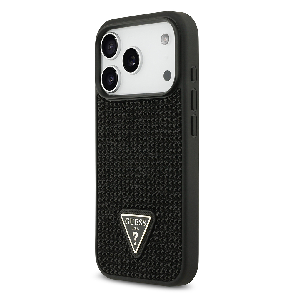 Apple iPhone 17 Pro Case Guess Original Licensed Stone Back Triangle Logo Cover - 20