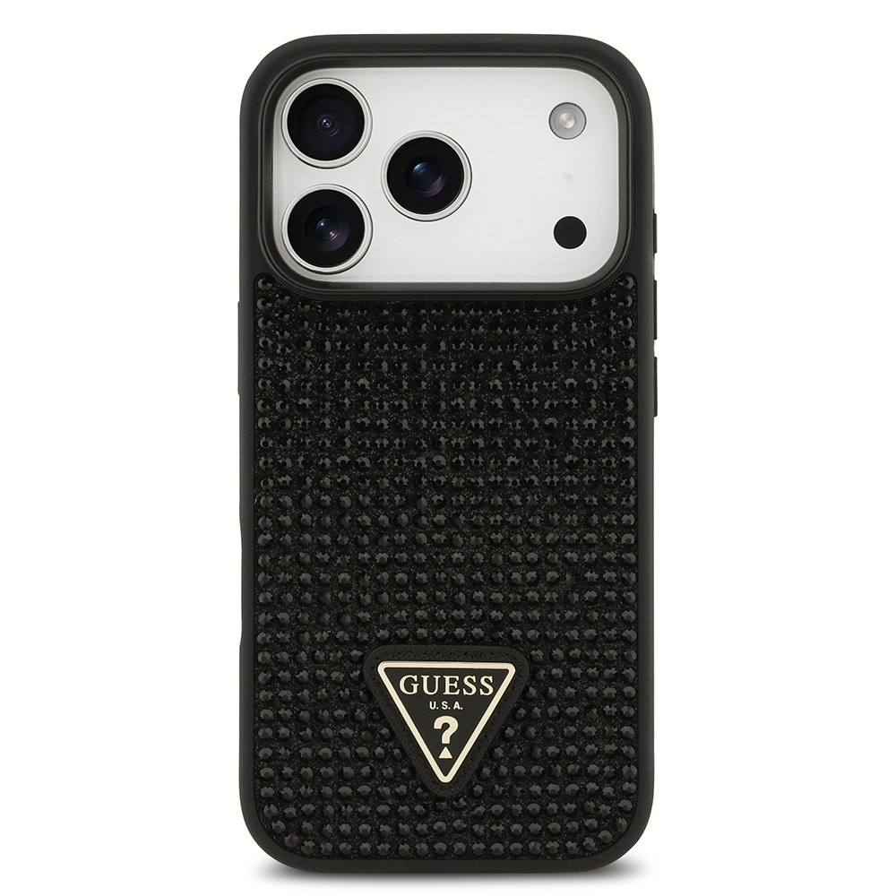 Apple iPhone 17 Pro Case Guess Original Licensed Stone Back Triangle Logo Cover - 21