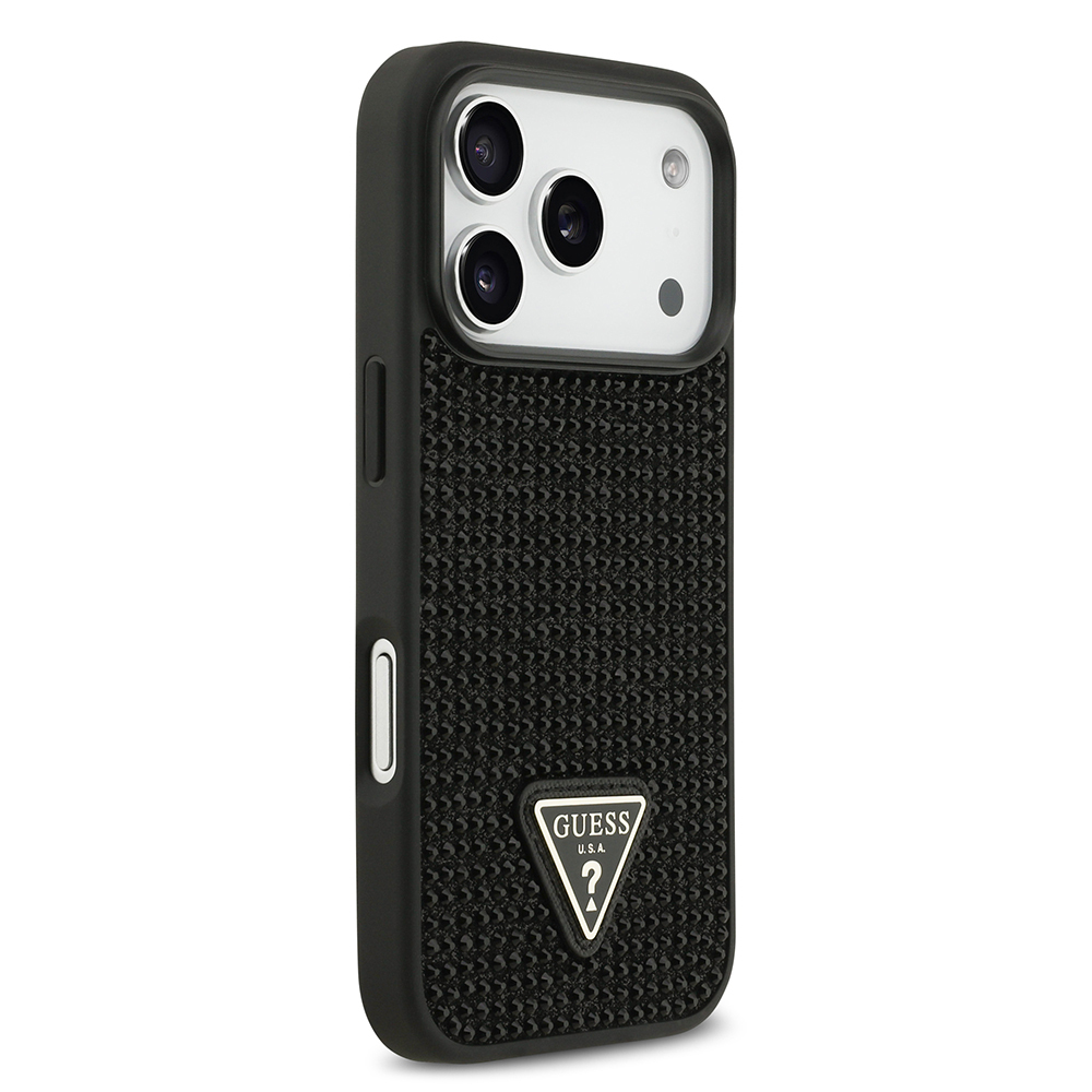 Apple iPhone 17 Pro Case Guess Original Licensed Stone Back Triangle Logo Cover - 22