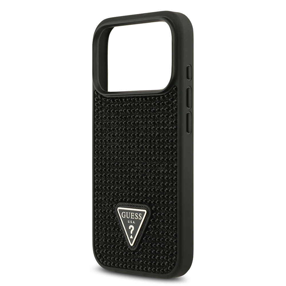 Apple iPhone 17 Pro Case Guess Original Licensed Stone Back Triangle Logo Cover - 24