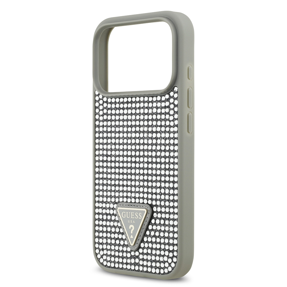 Apple iPhone 17 Pro Case Guess Original Licensed Stone Back Triangle Logo Cover - 31