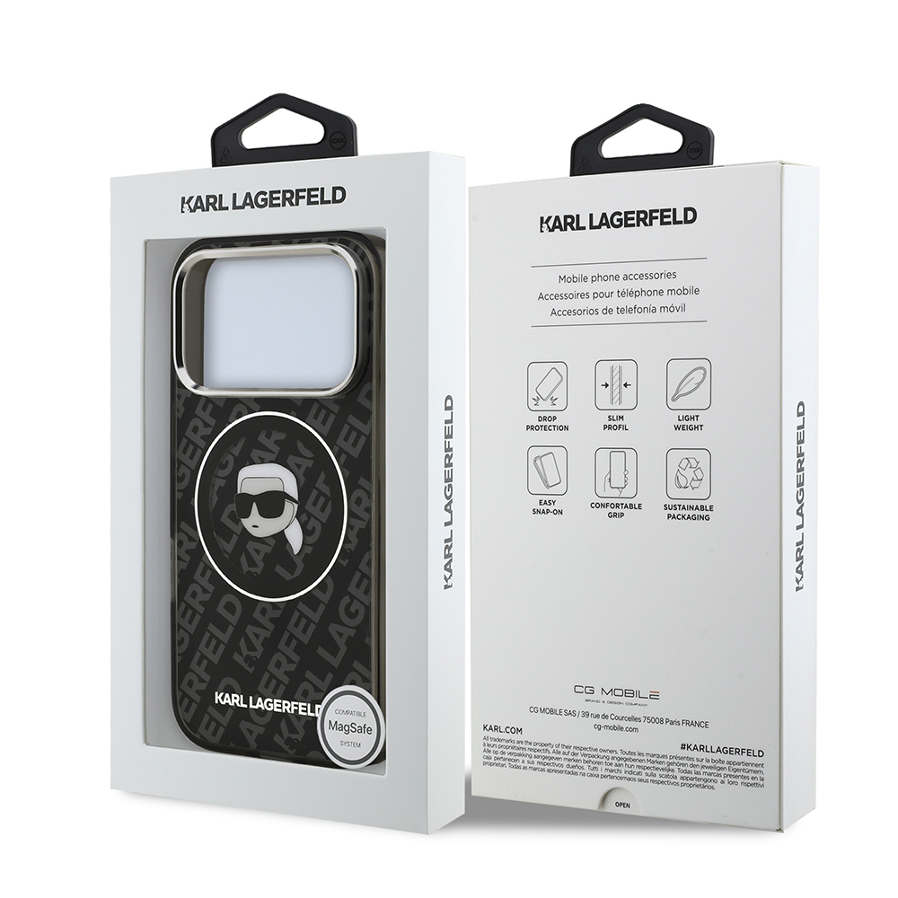 Apple iPhone 17 Pro Case Karl Lagerfeld Original Licensed IML Printed KL Heads Cover - 9
