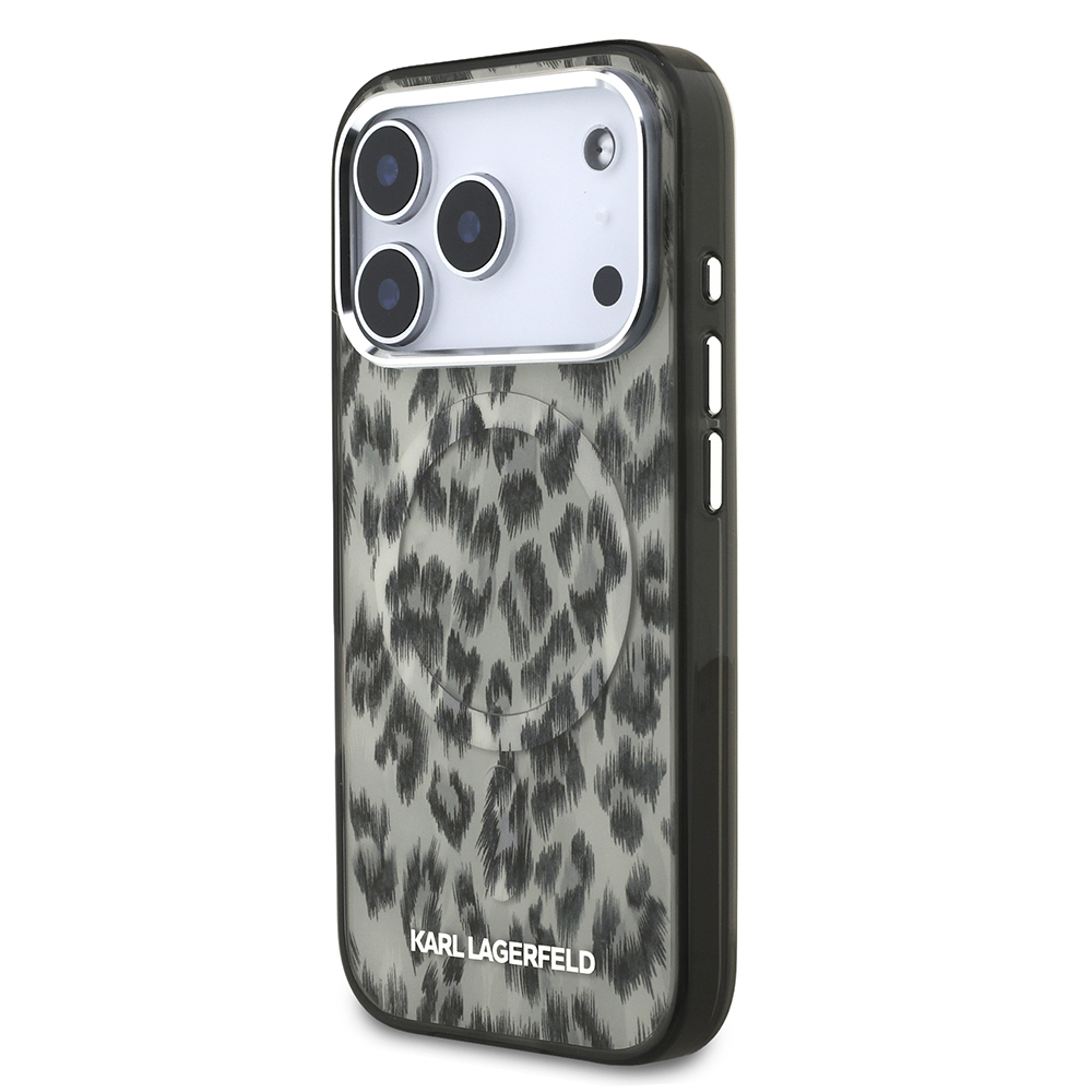 Apple iPhone 17 Pro Case Karl Lagerfeld Original Licensed M-Safe Charging Feature IML Leopard Print Cover - 4